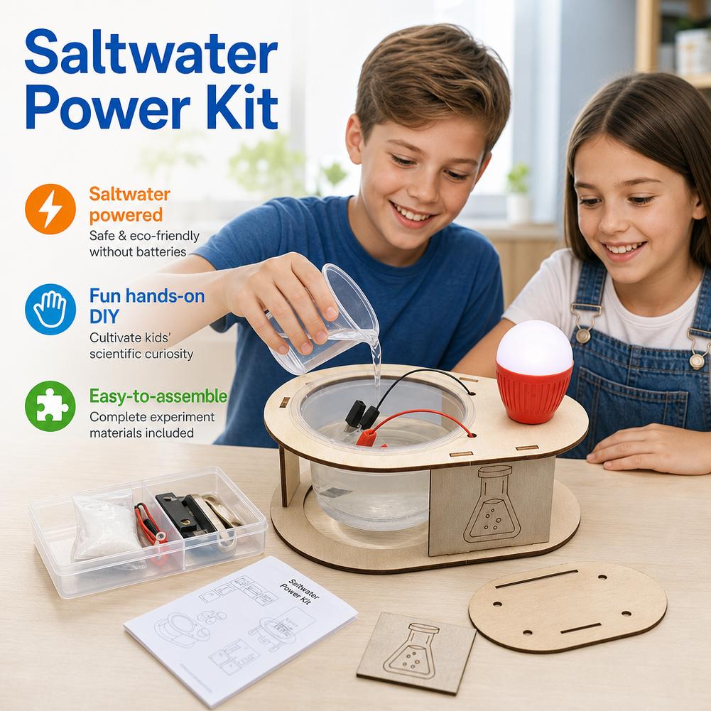 Science Kit - DIY塩水発電LEDライト STEM教育科学キット 電気化学実験 簡単組み立て 学習玩具