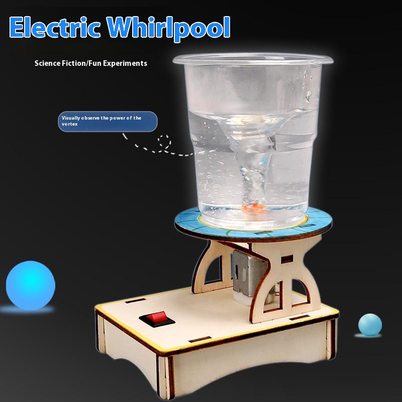 Science Project Kit - 1 セット水トルネードスワールメーカー木製パズルノベルティ科学実験プロジェクトギフト子供のための DIY 電気科学おもちゃ