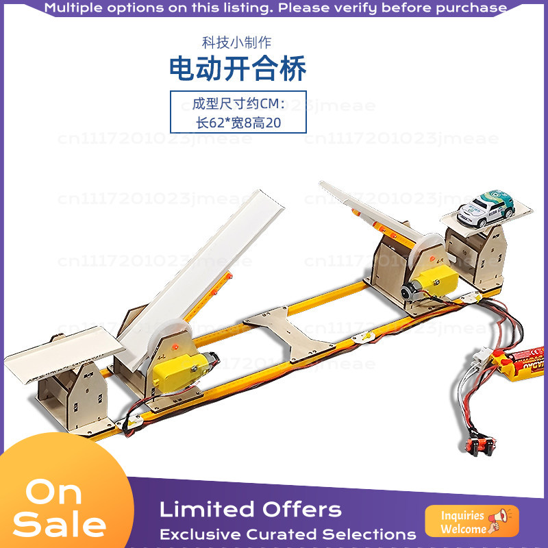 Science Project Kit - 電動で開閉するブリッジのDIYモデルキット。STEM科学実験、工作プロジェクトに最適な教材。10代の若者や子供向け。