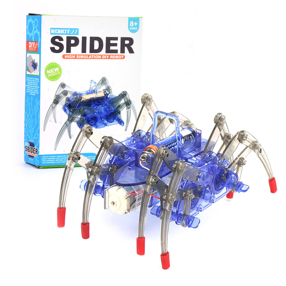 Science Project Kit - 電動バイオニックスパイダーロボットDIYキット 二種類の歩行モードを備えた機械モデル 科学教育プロジェクト用組み立て式パーツ
