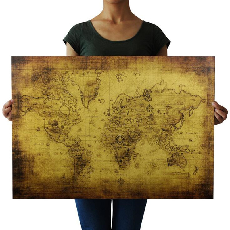 Star Map Poster - 大きなレトロな旧世界地図ポスター,72.5x51.5cm,家の装飾,クラフト紙,部屋の装飾,ギフトのポスター