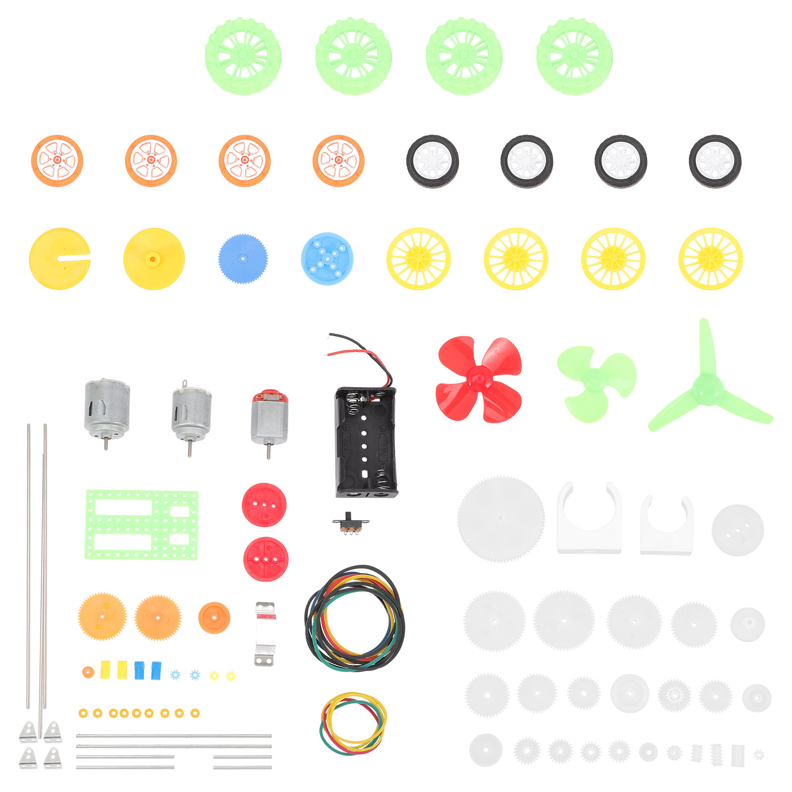 112個入り DCモーター用ギアキット、プラスチック製ホイー - Science Project Kit のレビューと価格