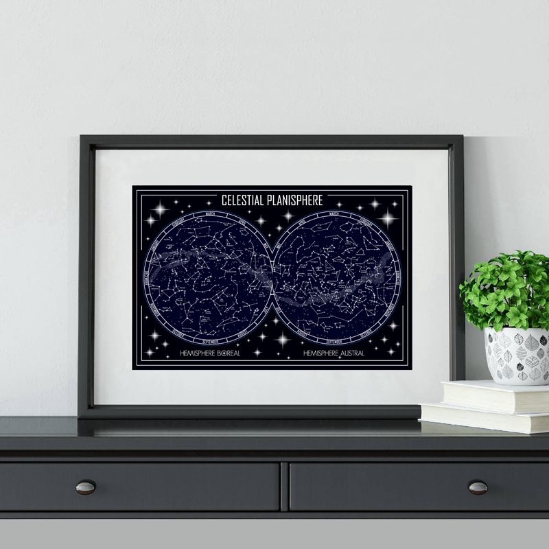 天体planisphereマップキャンバスポスター幾何学的ミ - Star Map Poster のレビューと価格